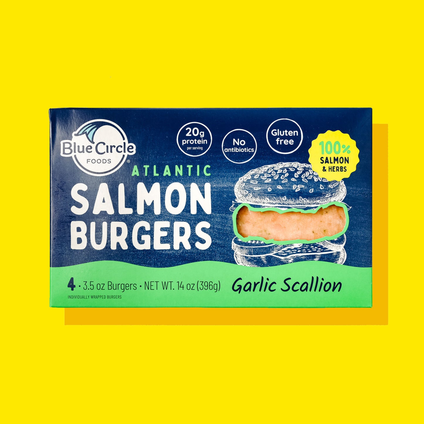 Blue Circle Foods Atlantic Salmon Burger Original - 4 ct